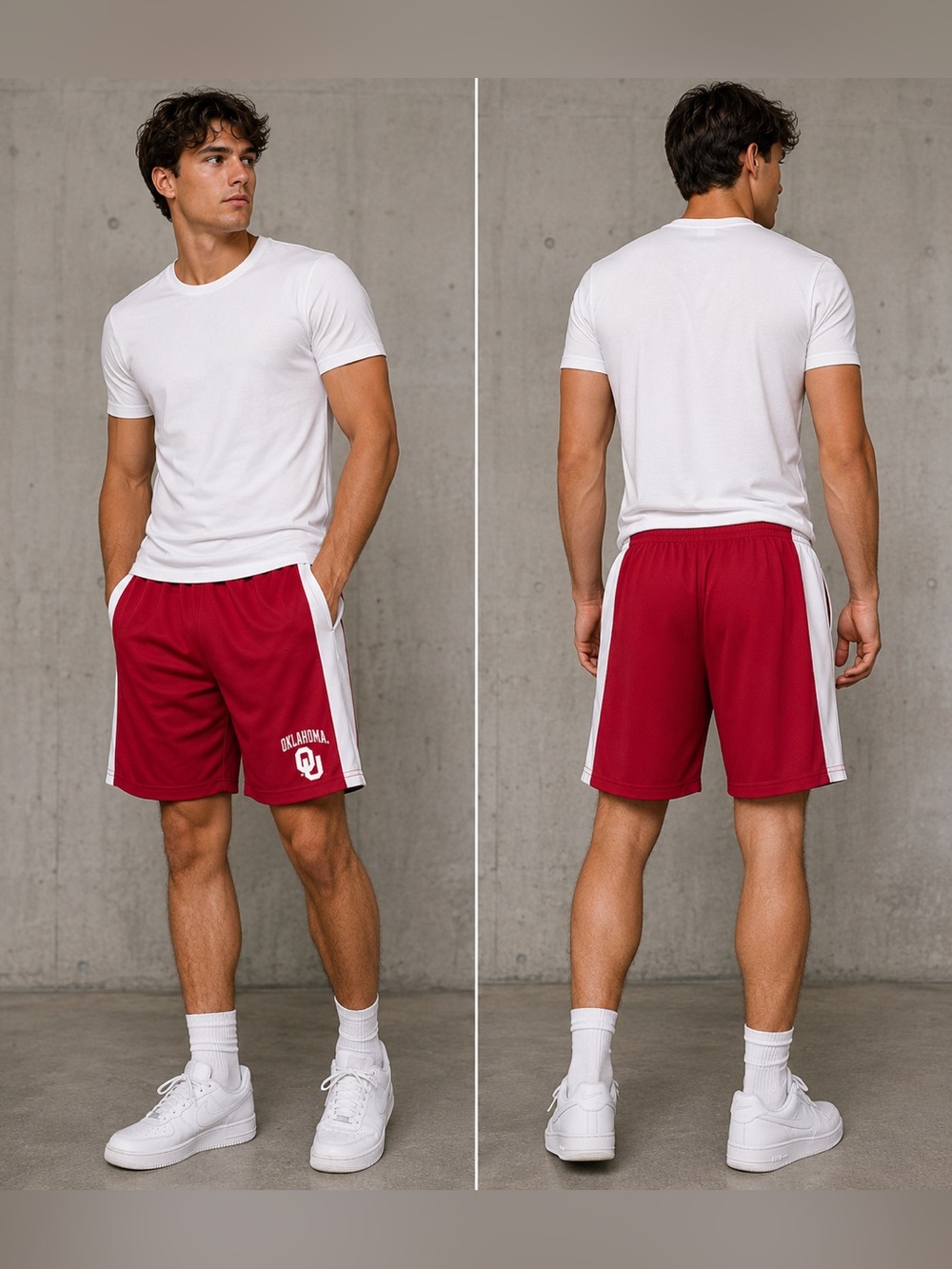 Colosseum Oklahoma Sooners Athletic Shorts Red White Men’s Size Small